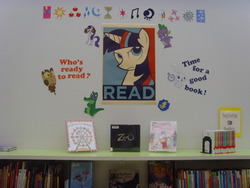 Size: 800x600 | Tagged: safe, gummy, spike, twilight sparkle, owl, g4, book, cutie mark, photo, poster