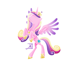 Size: 1600x1600 | Tagged: safe, artist:akili-amethyst, princess cadance, alicorn, pony, g4, female, mare, minimalist, simple background, solo, spread wings, transparent background, wings