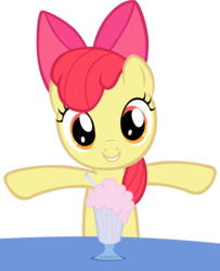 Size: 735x904 | Tagged: safe, artist:rhubarb-leaf, apple bloom, g4, milkshake