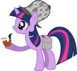 Size: 3930x3670 | Tagged: safe, artist:90sigma, twilight sparkle, pony, unicorn, g4, mmmystery on the friendship express, bubble pipe, deerstalker, female, hat, mare, pipe, sherlock holmes, sherlock sparkle, simple background, solo, transparent background, unicorn twilight, vector