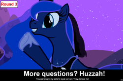 Size: 1024x672 | Tagged: safe, princess luna, comic:celestia's servant interview, g4, caption, interview, meta