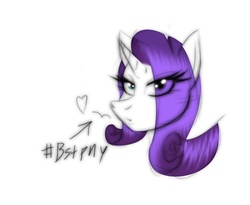 Size: 638x524 | Tagged: safe, artist:lil miss jay, rarity, pony, unicorn, g4, best pony, bust, female, hair over one eye, hashtag, mare, simple background, solo, white background