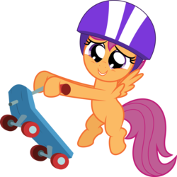 Size: 5737x5729 | Tagged: safe, artist:deadparrot22, scootaloo, pony, g4, absurd resolution, female, helmet, scooter, simple background, solo, transparent background, vector
