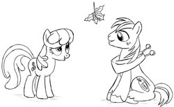 Size: 992x612 | Tagged: safe, artist:stinkehund, big macintosh, cheerilee, earth pony, pony, g4, holly, holly mistaken for mistletoe, male, ship:cheerimac, shipping, stallion, straight