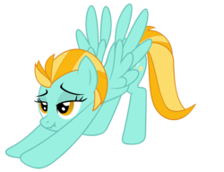 Size: 2415x1855 | Tagged: safe, artist:luckysmores, lightning dust, pegasus, pony, g4, exploitable meme, female, iwtcird, mare, scrunchy face, simple background, solo, stretching, transparent background, vector