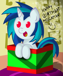 Size: 836x1000 | Tagged: safe, artist:ziemniax, dj pon-3, vinyl scratch, g4, box, filly