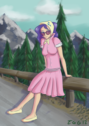 Size: 1000x1403 | Tagged: safe, artist:tggeko, rarity, human, g4, camping outfit, humanized, solo