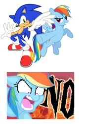 Size: 624x906 | Tagged: safe, rainbow dash, hedgehog, g4, anti-shipping, crossover, crossover shipping, female, male, mouthpiece, shipping, sonic drama, sonic the hedgehog, sonic the hedgehog (series), sonicdash, straight