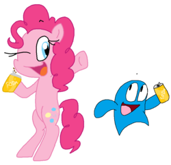 Size: 887x853 | Tagged: safe, artist:candythehedgebatcat9, pinkie pie, g4, bloo (foster's), blooregard q kazoo, crossover, foster's home for imaginary friends, male, soda