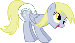 Size: 2528x1463 | Tagged: dead source, safe, artist:cupcakescankill, derpy hooves, pegasus, pony, g4, diaper, female, mare, non-baby in diaper, simple background, solo, transparent background, vector