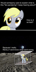 Size: 1200x2400 | Tagged: safe, derpy hooves, pegasus, pony, g4, comic, derpygate, female, mare, meta, pandering, to the moon
