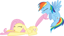 Size: 10580x6000 | Tagged: safe, artist:sakatagintoki117, fluttershy, rainbow dash, dragon quest, g4, my little pony: friendship is magic, absurd resolution, simple background, tail bite, transparent background, vector