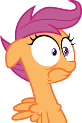 Size: 3450x5162 | Tagged: safe, artist:ambits, scootaloo, pony, g4, .ai available, female, gulp, shrunken pupils, simple background, solo, transparent background, vector