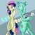 Size: 1929x1931 | Tagged: safe, artist:insanitylittlered, bon bon, lyra heartstrings, sweetie drops, earth pony, pony, g4, bipedal, candy, duo, food