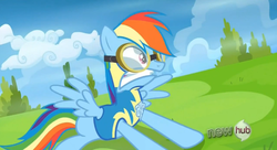 Size: 848x461 | Tagged: safe, screencap, rainbow dash, g4, wonderbolts academy, wonderbolt trainee uniform