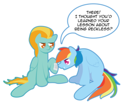 Size: 3011x2575 | Tagged: dead source, safe, artist:robynne, lightning dust, rainbow dash, pegasus, pony, g4, wonderbolts academy, a better ending for lightning dust, bandaid, dialogue, female, forgiveness, heart eyes, lesbian, ship:rainbowdust, shipping, simple background, speech bubble, transparent background, wingding eyes