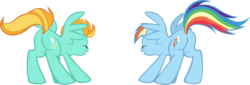 Size: 17656x6034 | Tagged: safe, artist:sagegami, lightning dust, rainbow dash, pegasus, pony, g4, absurd resolution, butt, duo, lightning butt, plot, plot pair, rainbutt dash, simple background, transparent background, vector