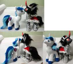 Size: 955x836 | Tagged: safe, artist:rens-twin, king sombra, shining armor, pony, g4, irl, photo, plushie
