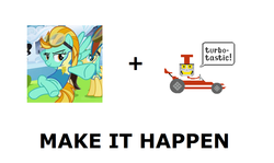 Size: 1337x796 | Tagged: safe, lightning dust, mercury, rainbow dash, starry eyes (g4), sunshower raindrops, g4, my little pony: friendship is magic, wonderbolts academy, all caps, exploitable meme, make it happen, meme, meta, turbo, wreck-it ralph