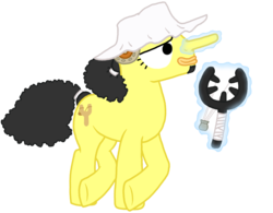 Size: 1200x934 | Tagged: safe, artist:phoenixlord1010, pony, horn, magic, nose horn, one piece, ponified, simple background, solo, transparent background, usopp