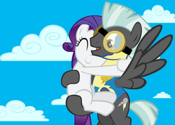 Size: 900x640 | Tagged: safe, artist:yifle1, rarity, thunderlane, pegasus, pony, g4, my little pony: friendship is magic, wonderbolts academy, female, male, ship:rarilane, shipping, stallion, straight