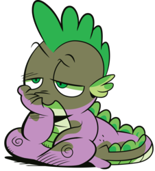 Size: 3341x3693 | Tagged: safe, artist:andy price, artist:joemasterpencil, idw, spike, dragon, g4, the return of queen chrysalis, baby, baby dragon, bored, male, simple background, sitting, solo, spike is not amused, transparent background, unamused, vector