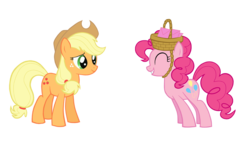 Size: 835x478 | Tagged: safe, artist:queencold, applejack, pinkie pie, g4, invitation, simple background, transparent background