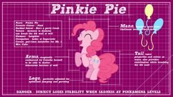 Size: 1920x1080 | Tagged: safe, artist:ikonradx, pinkie pie, g4, blueprint, wallpaper