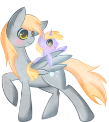 Size: 800x889 | Tagged: safe, artist:csc-x, derpy hooves, dinky hooves, pegasus, pony, g4, equestria's best mother, female, mare