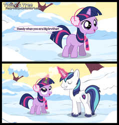 Size: 1500x1575 | Tagged: safe, artist:foxy-noxy, shining armor, twilight sparkle, g4, clothes, colt, comic, cute, earmuffs, filly, scarf, snow