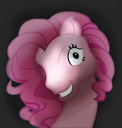 Size: 680x710 | Tagged: safe, artist:dominoes007, edit, pinkie pie, earth pony, pony, g3, g4, creepy, g3 faic, gradient background, nightmare fuel, pinkie's silly face, rapeface, solo, vector