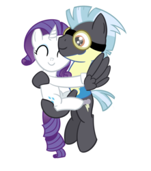 Size: 840x950 | Tagged: safe, artist:ozangel, rarity, thunderlane, pegasus, pony, unicorn, g4, female, male, mare, ship:rarilane, shipping, simple background, stallion, straight, transparent background, wonderbolt trainee uniform