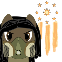 Size: 894x894 | Tagged: safe, artist:aaronmk, fallout, fallout: new vegas, gas mask, ponified, ulysses