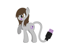 Size: 800x600 | Tagged: safe, artist:alissaluvsu, oc, oc only, earth pony, original species, pony, augmented tail, electronic, usb, usb cable, usb tail