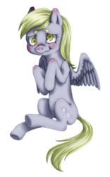 Size: 400x639 | Tagged: safe, artist:lenorespacey, derpy hooves, pegasus, pony, g4, female, scrunchy face, simple background, solo, transparent background