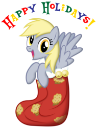 Size: 4800x6400 | Tagged: safe, artist:yanoda, derpy hooves, pony, g4, absurd resolution, christmas, christmas stocking, female, simple background, solo, transparent background, vector