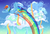 Size: 3500x2350 | Tagged: safe, artist:twigileia, rainbow dash, pegasus, pony, g4, cloudsdale, female, flying, mare, rainbow trail