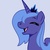 Size: 945x945 | Tagged: safe, artist:megasweet, princess luna, pony, g4, female, gray background, happy, mare, s1 luna, simple background, solo