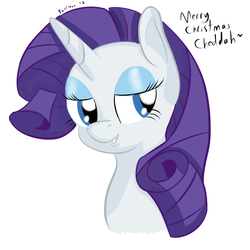 Size: 3000x3000 | Tagged: safe, artist:shelltoon, rarity, pony, unicorn, g4, bust, female, mare, simple background, smiling, solo, text, white background