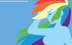 Size: 900x563 | Tagged: safe, artist:megasweet, rainbow dash, human, g4, female, humanized, solo, wallpaper