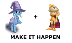 Size: 1176x700 | Tagged: safe, trixie, g4, all caps, bianca (spyro), exploitable meme, make it happen, meme, meta, spyro the dragon, spyro the dragon (series)