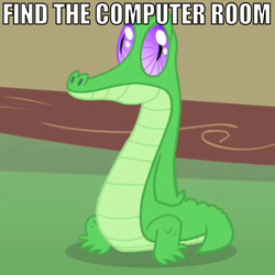 Size: 531x531 | Tagged: safe, edit, edited screencap, screencap, gummy, g4, caption, crossover, find the computer room, image macro, male, shadow the hedgehog (game), sonic the hedgehog (series), text, vector the crocodile
