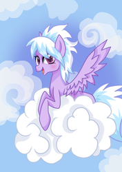 Size: 1240x1754 | Tagged: safe, artist:derpsonhooves, cloudchaser, pony, g4, cloud, cloudy, female, solo