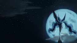 Size: 4000x2250 | Tagged: safe, artist:darkflame75, princess luna, pony, g4, balancing, female, majestic, moon, night, sky, solo, spread wings, stars