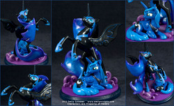 Size: 1336x811 | Tagged: safe, artist:emilysculpts, nightmare moon, princess luna, pony, g4, irl, photo, sculpture, solo