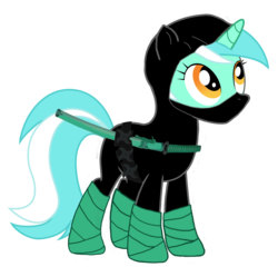 Size: 5000x4804 | Tagged: safe, artist:x72assassin, lyra heartstrings, pony, g4, absurd resolution, female, looking up, ninja, simple background, solo, sword, transparent background, weapon