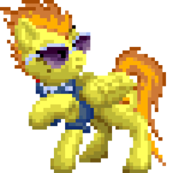 Size: 295x295 | Tagged: safe, artist:kirigakurenohaku, spitfire, pegasus, pony, g4, female, icon, mare, pixel art, simple background, solo, sprite, transparent background