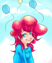 Size: 1024x1240 | Tagged: dead source, safe, artist:exunary, pinkie pie, human, g4, balloonshop, female, humanized, solo