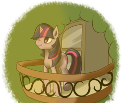 Size: 3000x2500 | Tagged: safe, artist:supxyro, twilight sparkle, g4, balcony