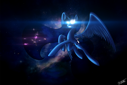 Size: 4500x3000 | Tagged: safe, artist:ultimiant, princess luna, pony, g4, crystal, female, glowing eyes, solo